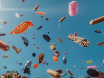 Várias pílulas coloridas submersas em água com bolhas.