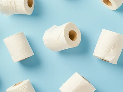 Rolos de papel higiênico.