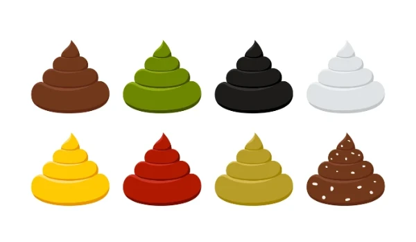 ilustração de fezes de cores variadas