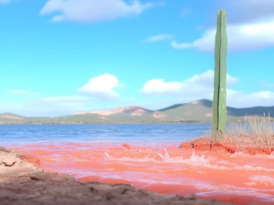 Paisagem do deserto com cactos.