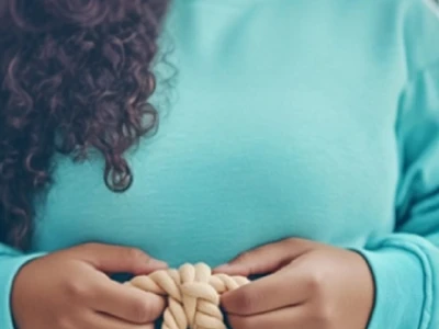 Pessoa com a mão sobre a barriga como se quisesse remover a dor.