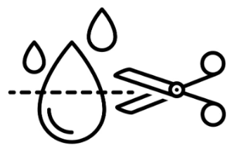 ilustração de uma tesoura cortando gotas